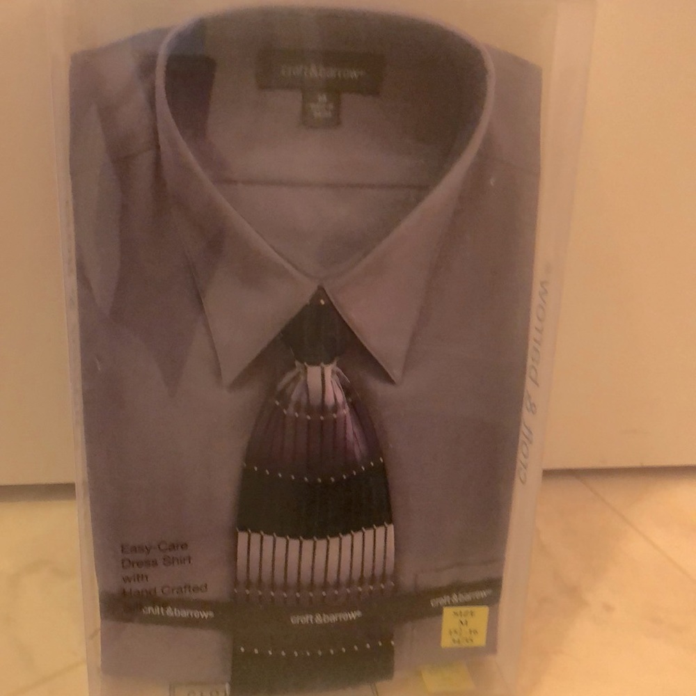 Dress shirt with hand crafted silk tie